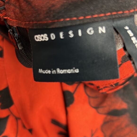 ASOS keyhole black and burnt orange flutter sleeve dress size 6 - Picture 15 of 15